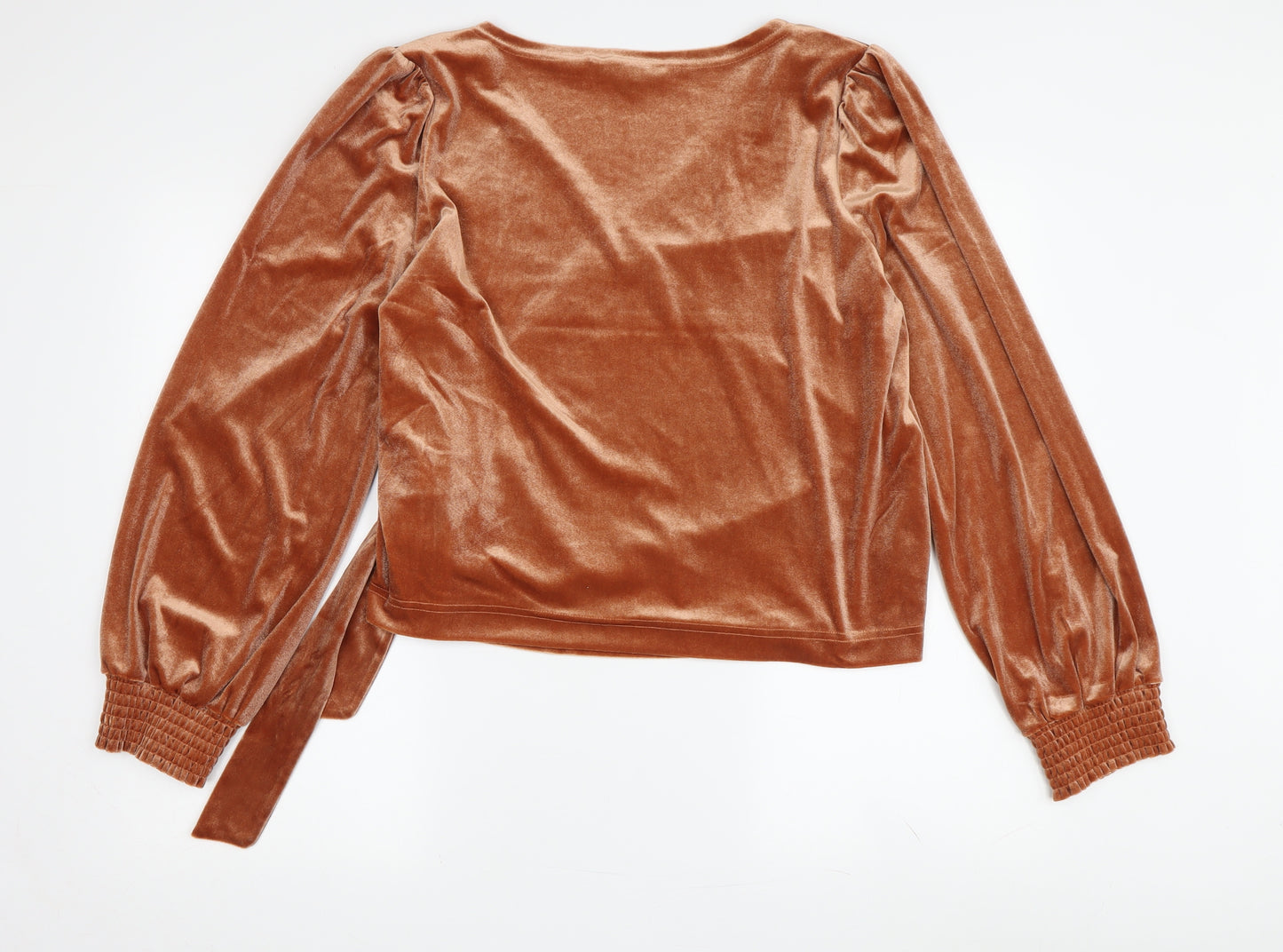 Next Women's Brown Wrap Velvet Blouse Size 16