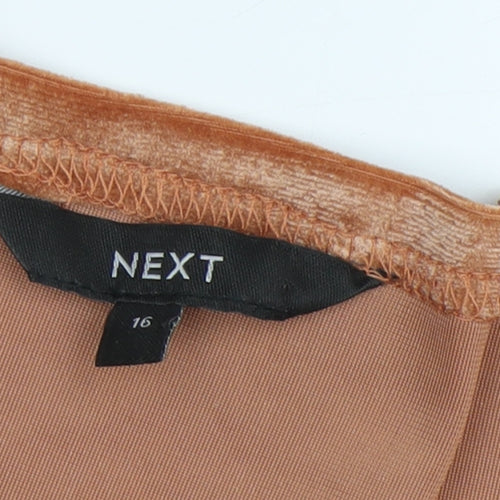 Next Women's Brown Wrap Velvet Blouse Size 16