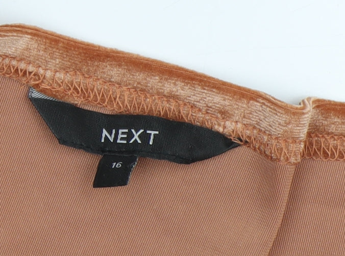 Next Women's Brown Wrap Velvet Blouse Size 16