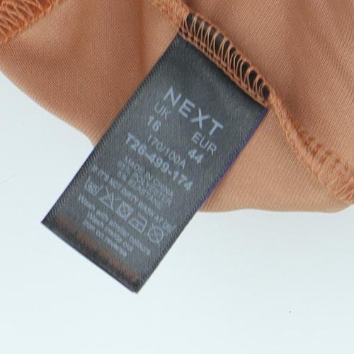 Next Women's Brown Wrap Velvet Blouse Size 16