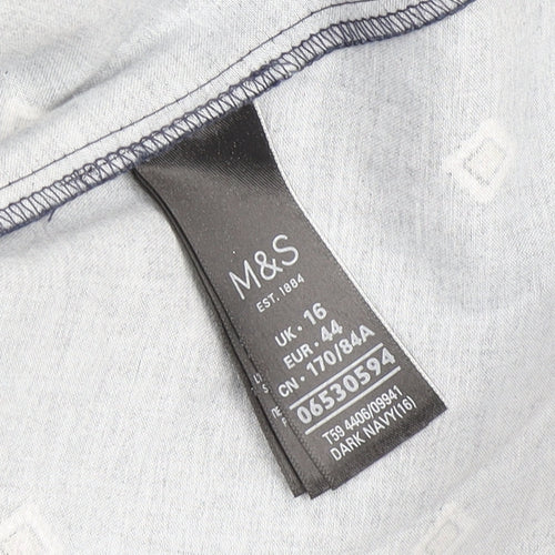 Marks and Spencer Women's Blue Midi Pleated Skirt Size 16