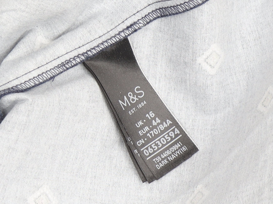 Marks and Spencer Women's Blue Midi Pleated Skirt Size 16