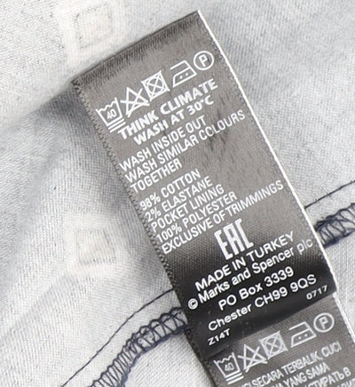 Marks and Spencer Women's Blue Midi Pleated Skirt Size 16