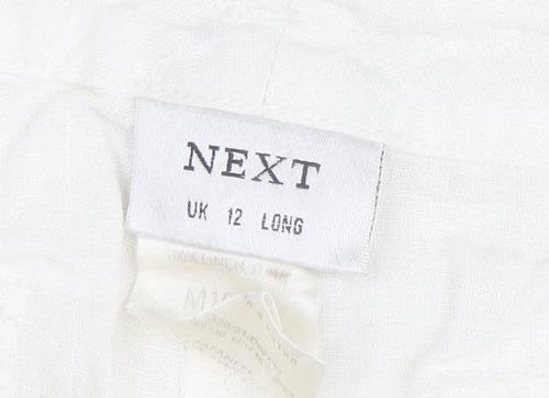 Next Women's Ivory Cargo Trousers Size 12 Linen Summer