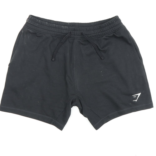 Gymshark Men's Black Sweat Shorts M - Casual, Elastic Waist