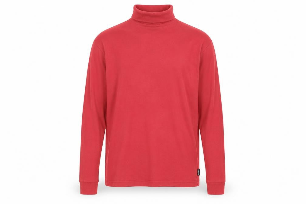 Front view of Peter Storm Men's Red Mock Neck Long Sleeve Top M
