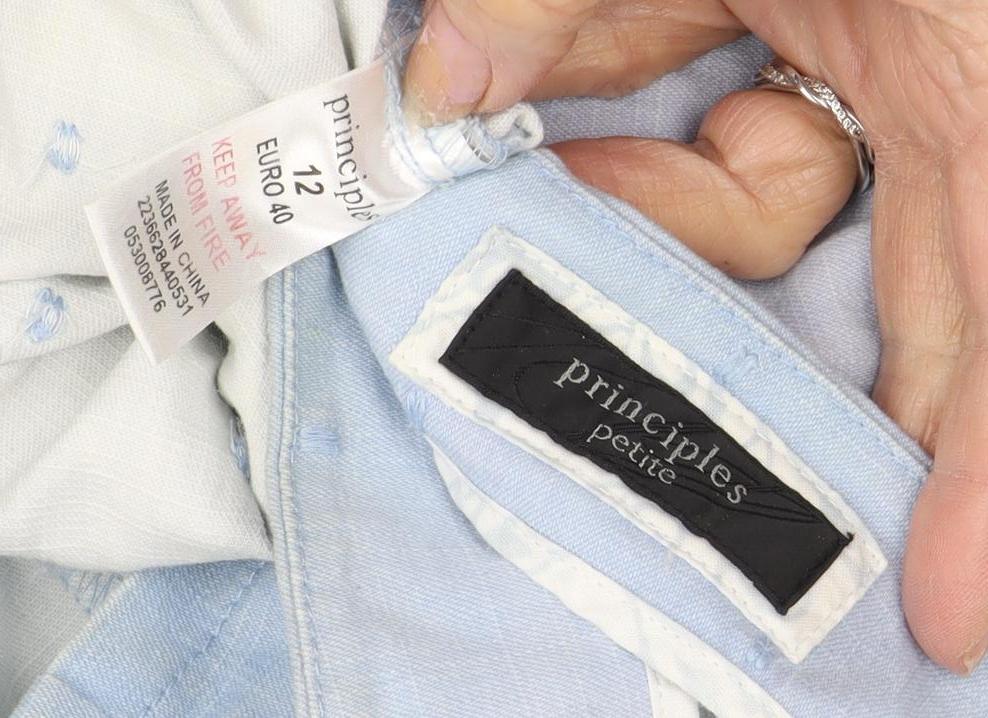 Principles Women's Blue A-Line Skirt Size 12 Petite