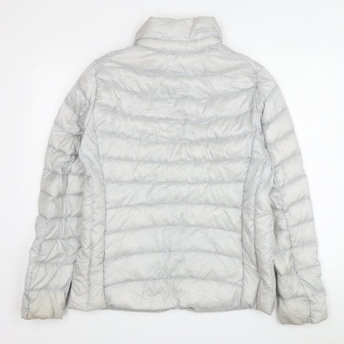 UNIQLO Women's Silver Puffer Jacket S Winter Lightweight