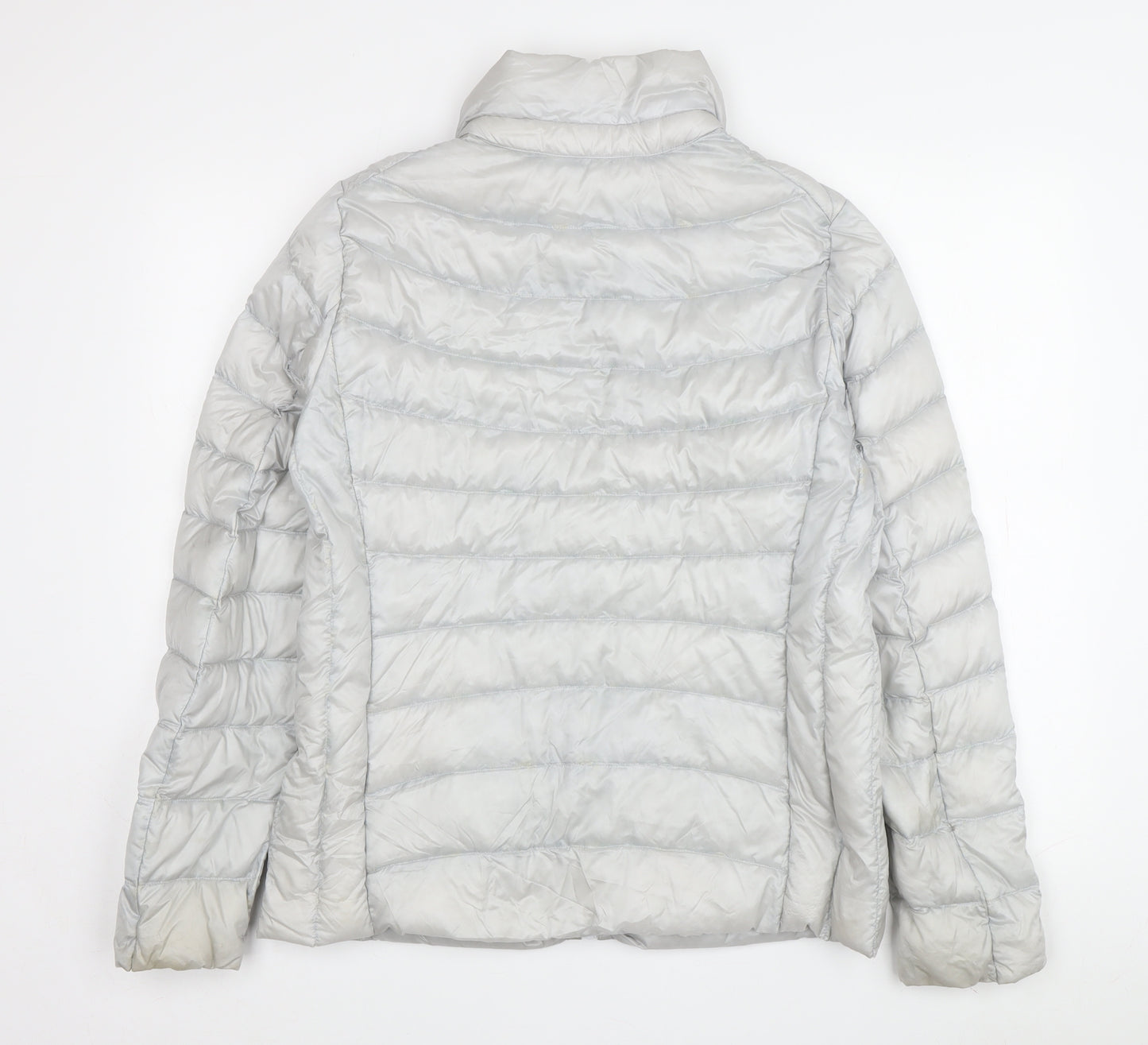 UNIQLO Women's Silver Puffer Jacket S Winter Lightweight
