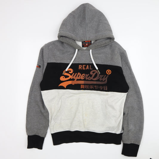 Superdry Men's Grey Pullover Logo Hoodie Size L