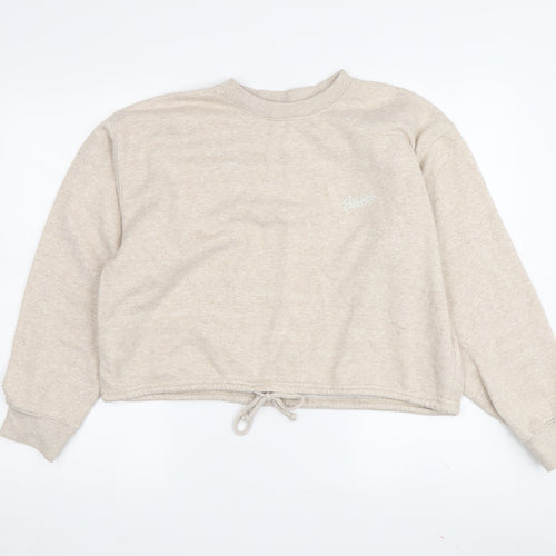 Pull&Bear Women's Beige S Casual Pullover Sweatshirt