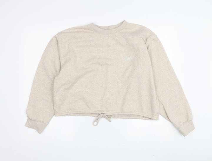 Pull&Bear Women's Beige S Casual Pullover Sweatshirt
