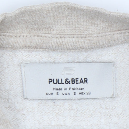 Pull&Bear Women's Beige S Casual Pullover Sweatshirt