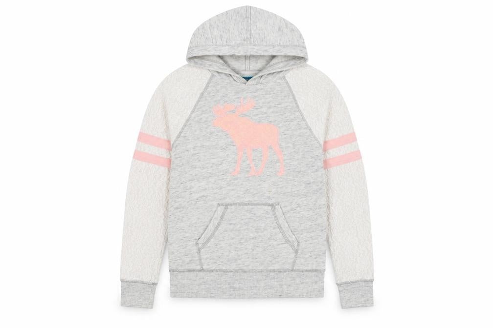 Abercrombie Kids Girls Grey Hoodie 13-14 Years with Moose Design