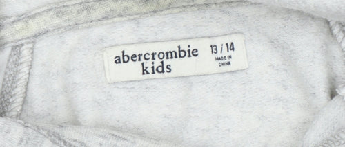 Abercrombie Kids Girls Grey Hoodie 13-14 Years with Moose Design