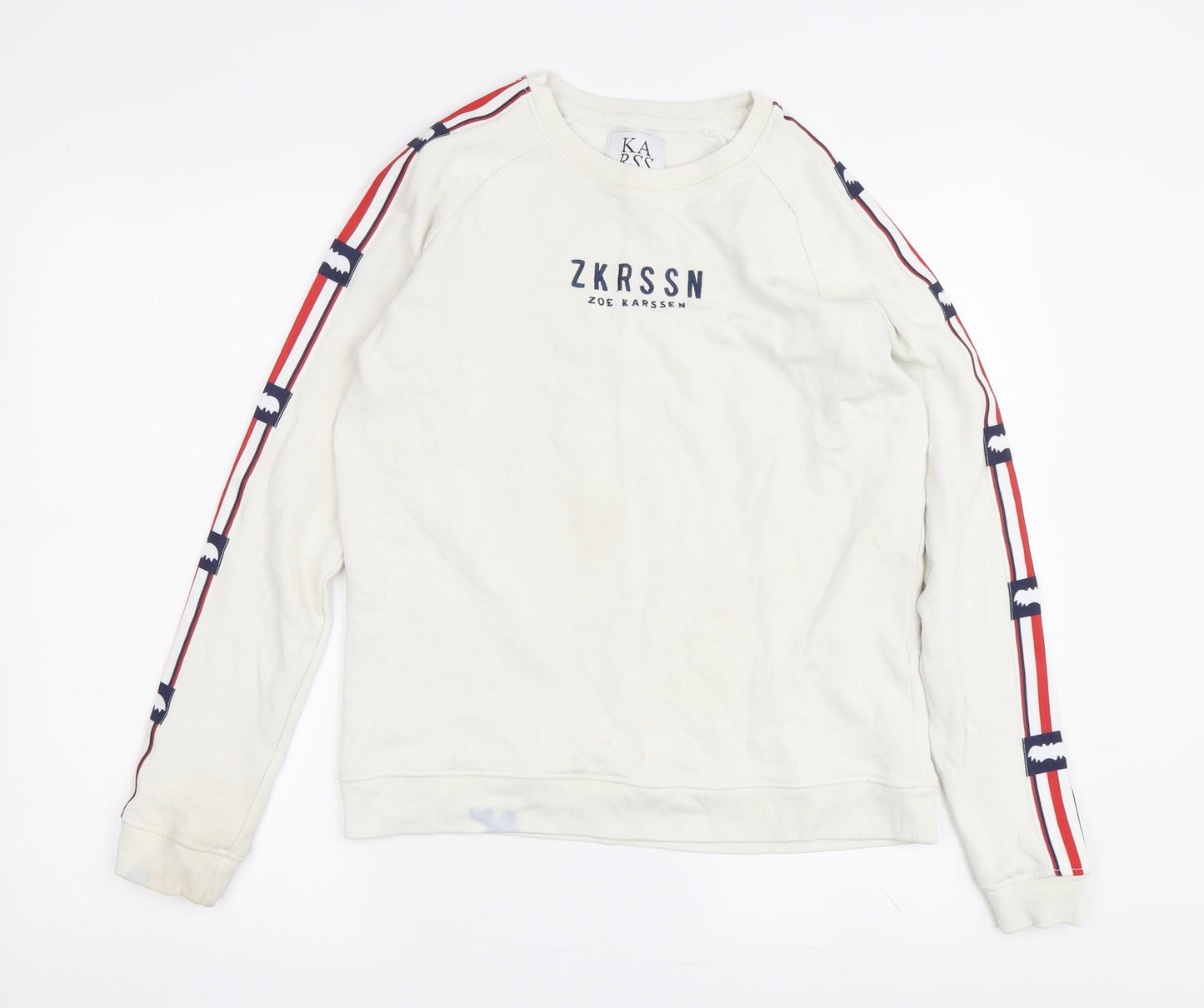Zoe Karssen Women's Beige Logo XS Sweatshirt Pullover