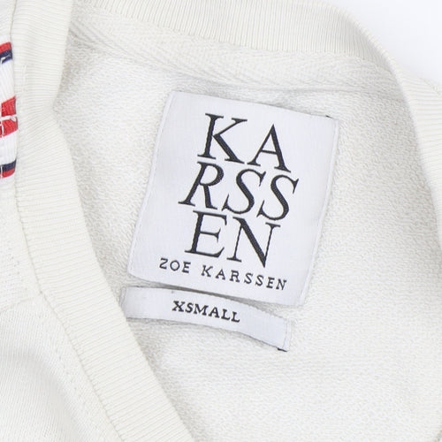 Zoe Karssen Women's Beige Logo XS Sweatshirt Pullover
