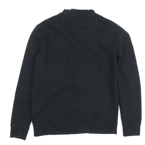 Brave Soul Men's Black Bomber Jacket M Stand-Up Collar