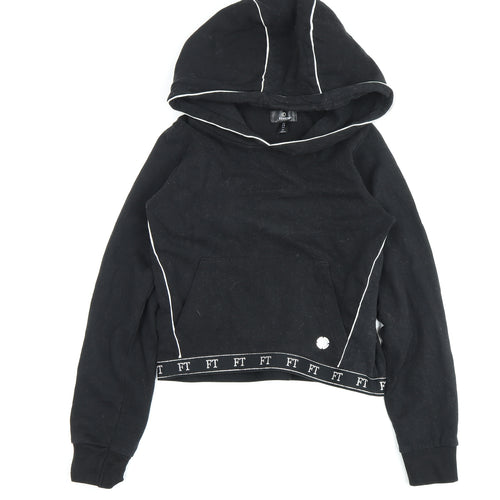 Firetrap Girls Black Hoodie, 13 Years, 100% Cotton, Piping Accents