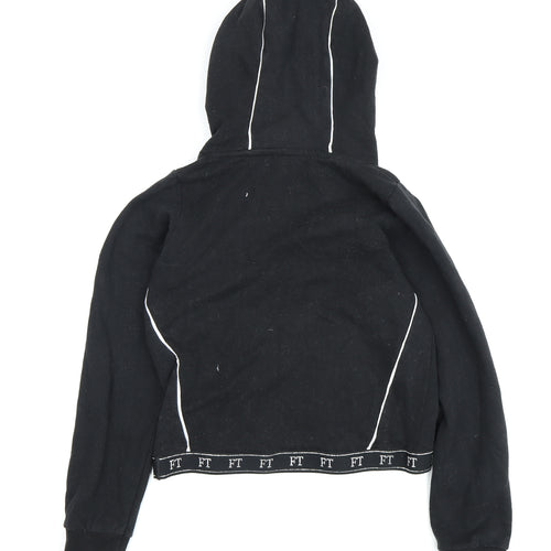 Firetrap Girls Black Hoodie, 13 Years, 100% Cotton, Piping Accents
