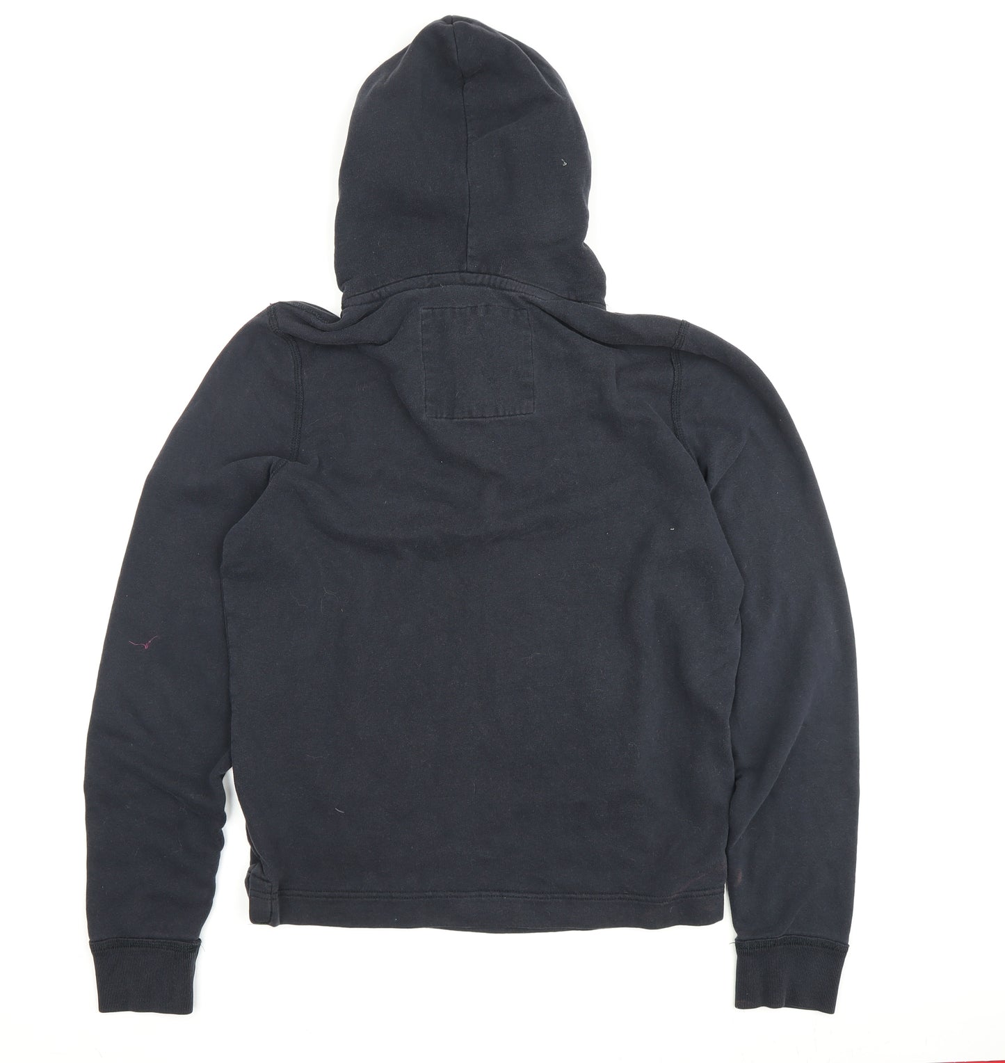 Hollister Mens Large Black Pullover Hoodie, Logo, Hooded