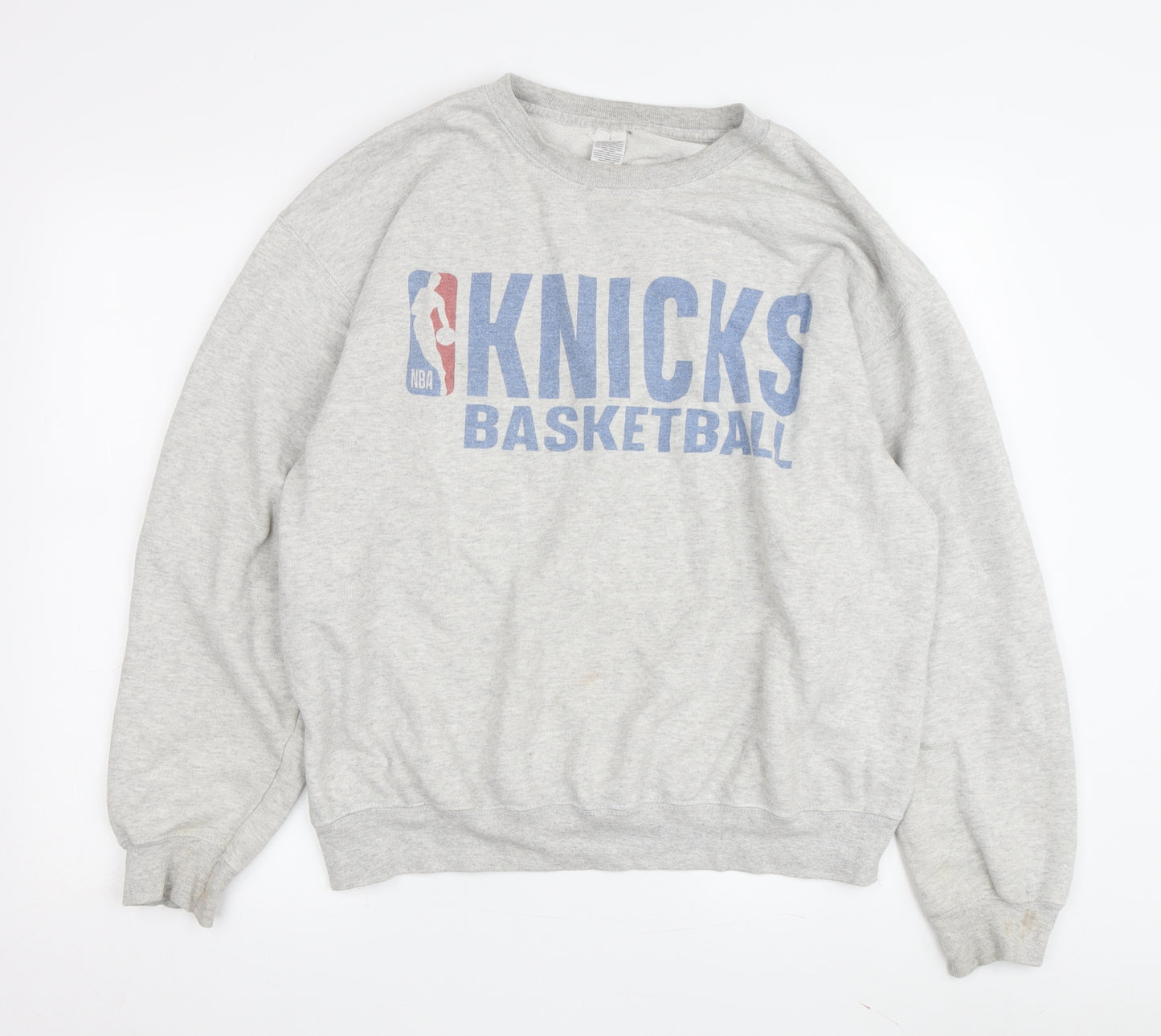 NBA Knicks Men's Grey Sweatshirt L Pullover Basketball Logo