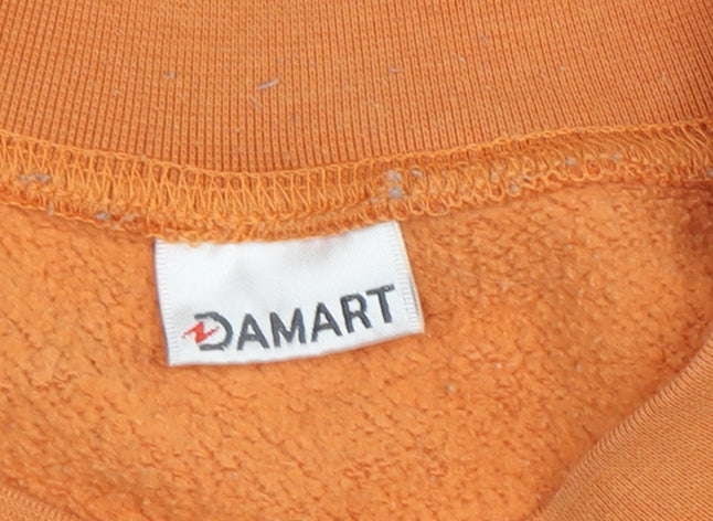 Damart Women's Orange Crew Neck Sweatshirt M