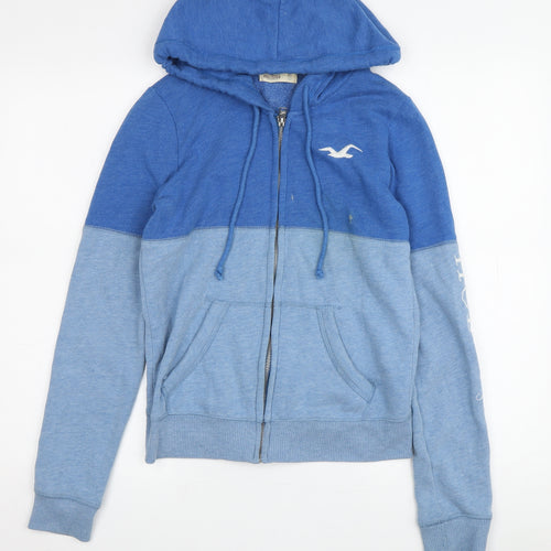 Hollister Boys Blue Full Zip Hoodie - XS, Cotton Blend