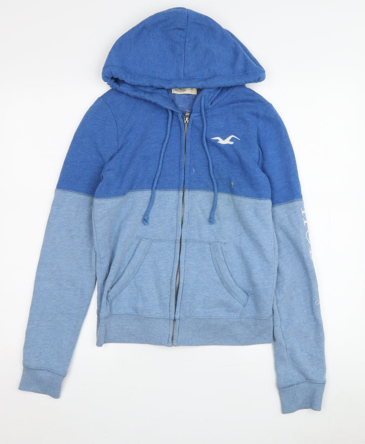 Hollister Boys Blue Full Zip Hoodie - XS, Cotton Blend