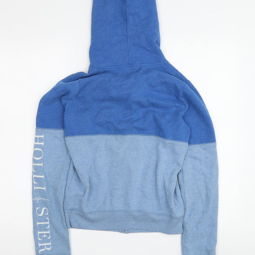 Hollister Boys Blue Full Zip Hoodie - XS, Cotton Blend