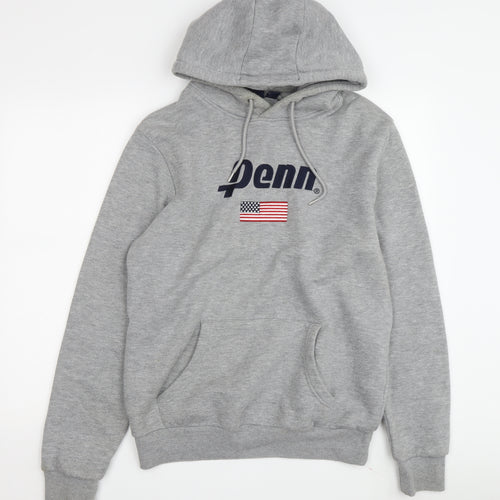 Penn Men's Grey Hoodie S Pullover Logo USA Print