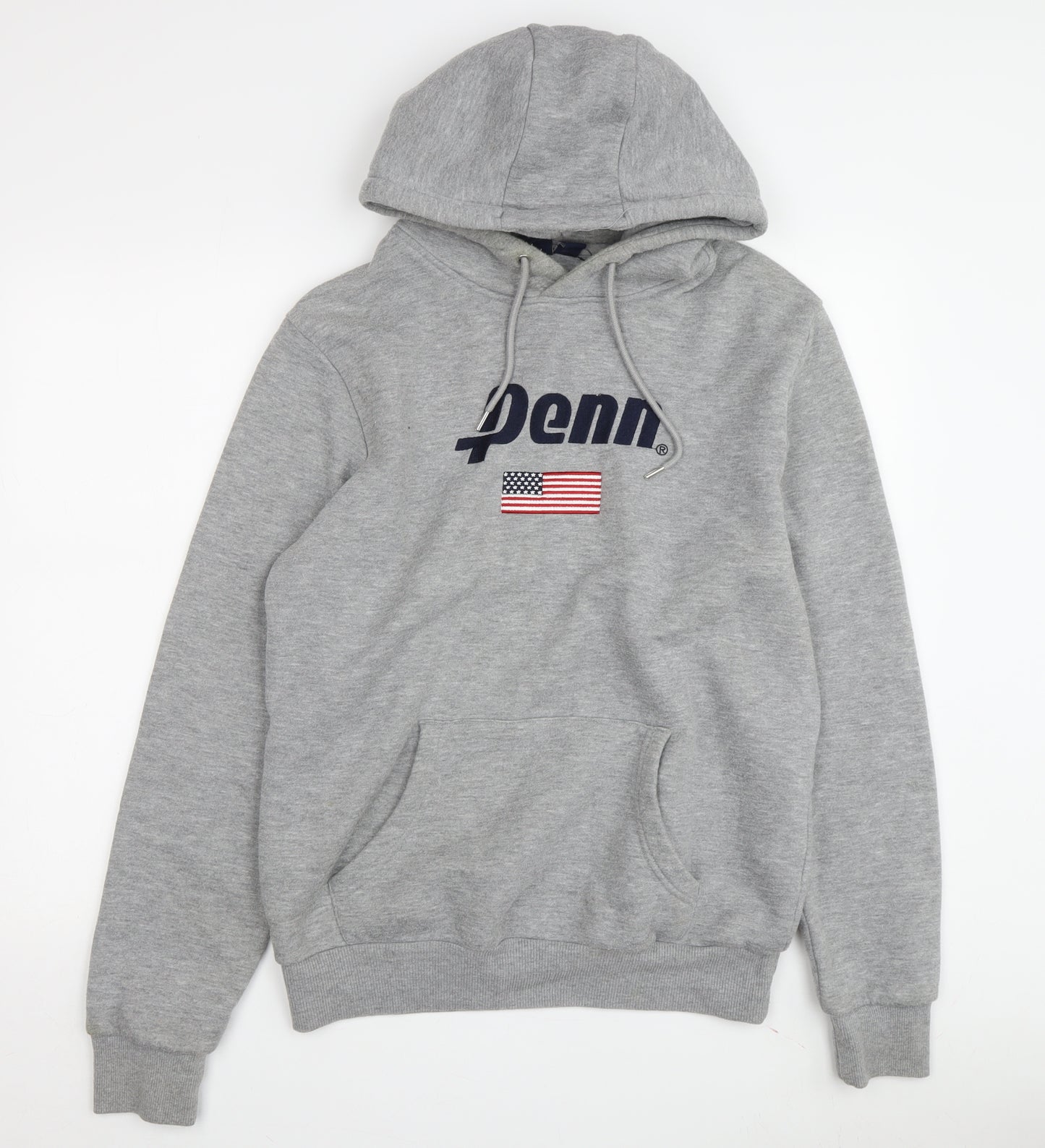 Penn Men's Grey Hoodie S Pullover Logo USA Print