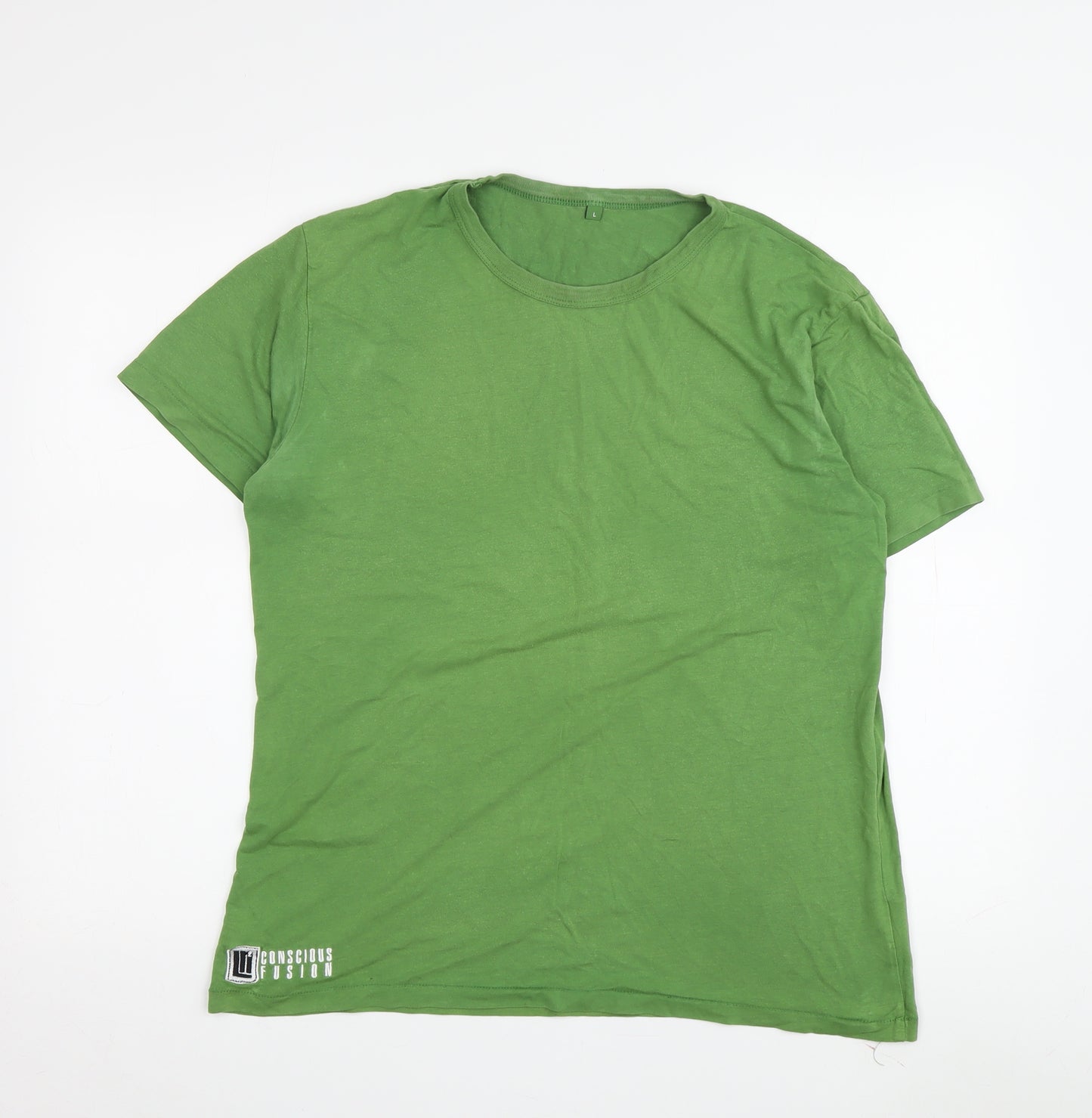Conscious Fusion Men's Green Eco-Friendly Crew Neck T-Shirt Size L