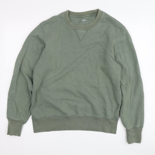 Uniqlo Men's Green Pullover Sweatshirt, M