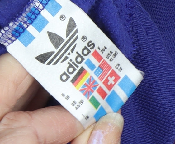 Adidas Unisex Blue Colourblock Logo Sweatshirt XL