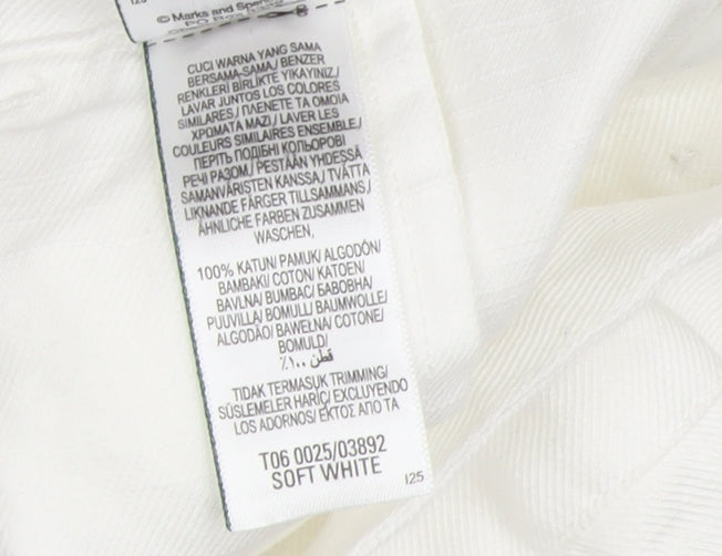 Marks and Spencer Women's White Cropped Trousers