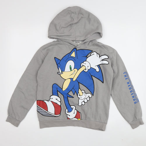 H&M Boys Grey Sonic Hedgehog Pullover Hoodie 8-10 Years