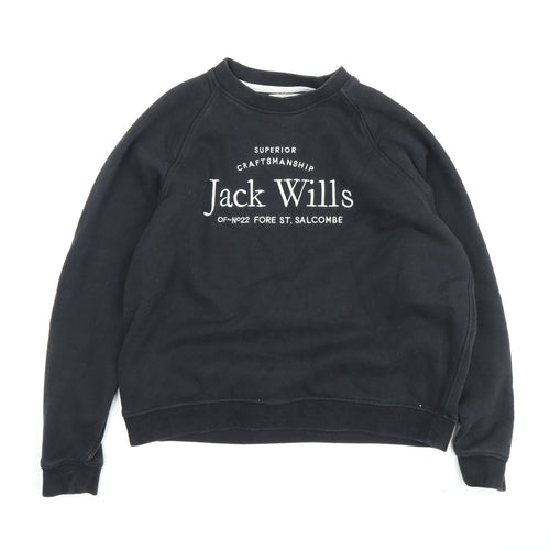 Jack Wills Women's Black Pullover Sweatshirt Size 16