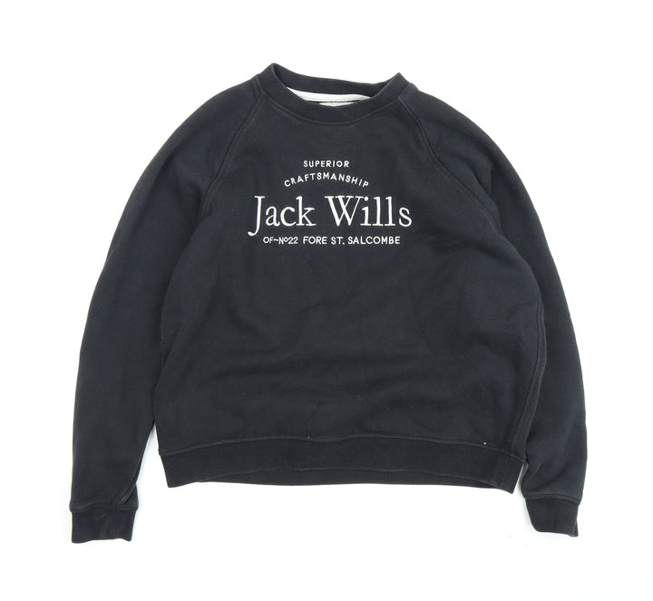 Jack Wills Women's Black Pullover Sweatshirt Size 16