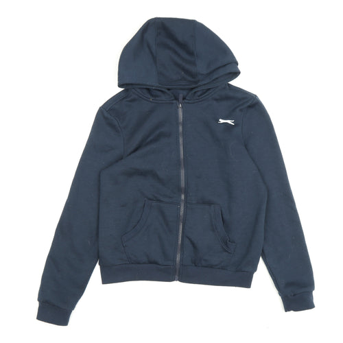 Slazenger Girls Blue Full Zip Hoodie 13 Years with Logo