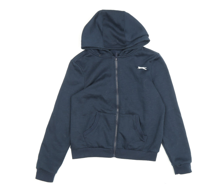 Slazenger Girls Blue Full Zip Hoodie 13 Years with Logo