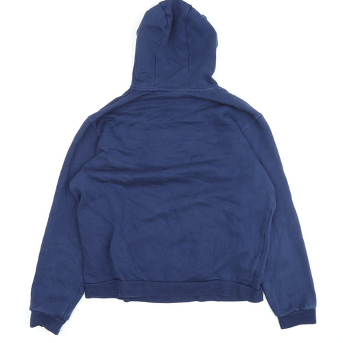 Adidas Men's Blue Pullover Hoodie L with Logo Accents