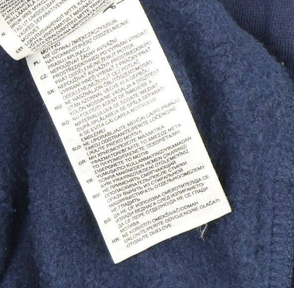 Adidas Men's Blue Pullover Hoodie L with Logo Accents