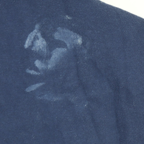 Adidas Men's Blue Pullover Hoodie L with Logo Accents