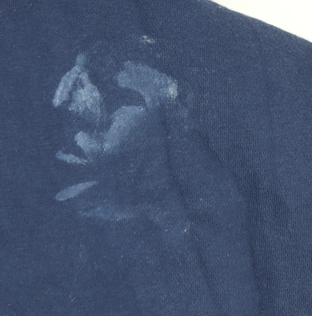 Adidas Men's Blue Pullover Hoodie L with Logo Accents