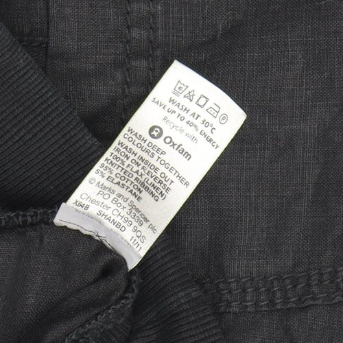 Marks and Spencer Women's Black Linen Joggers Size 16