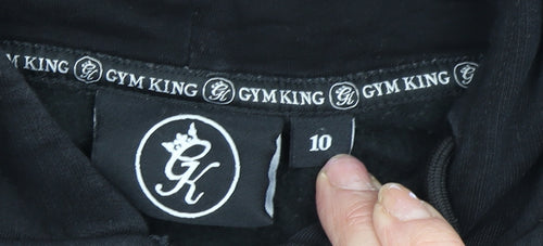Gym King Men's Black Full Zip Hoodie L