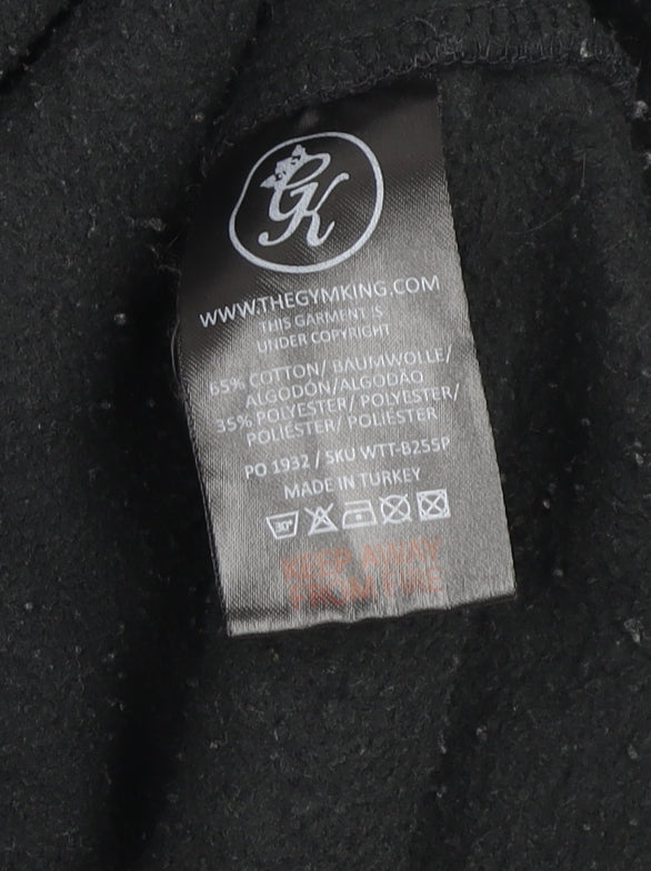 Gym King Men's Black Full Zip Hoodie L