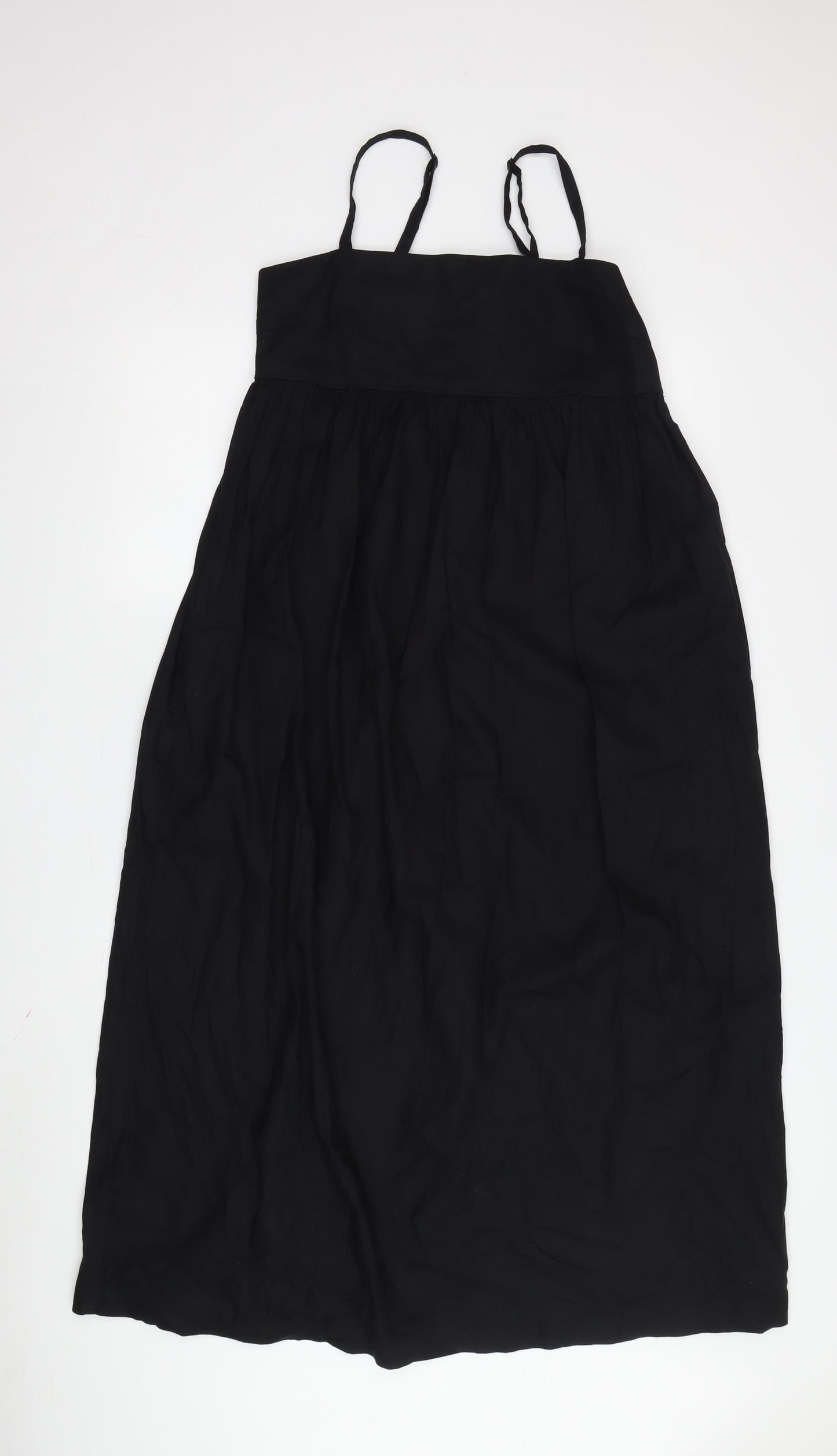 UNIQLO Women's Black Midi Slip Dress S, Casual Summer Style