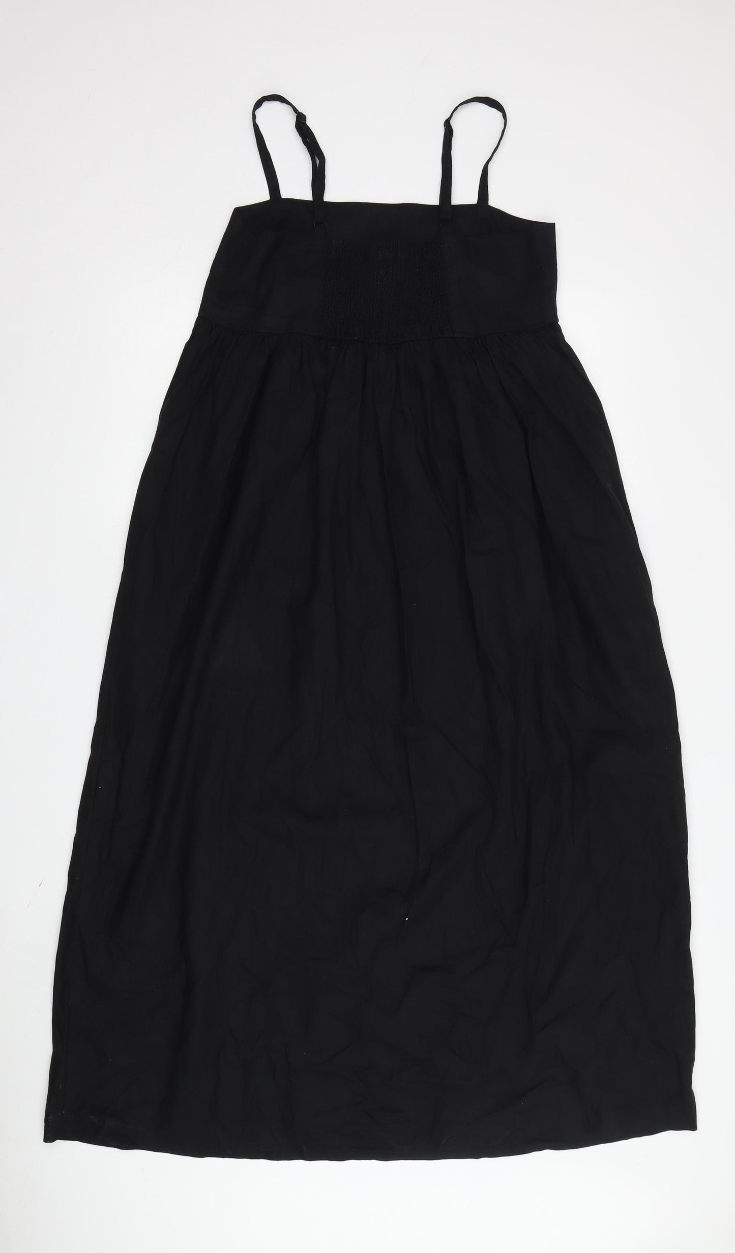 UNIQLO Women's Black Midi Slip Dress S, Casual Summer Style